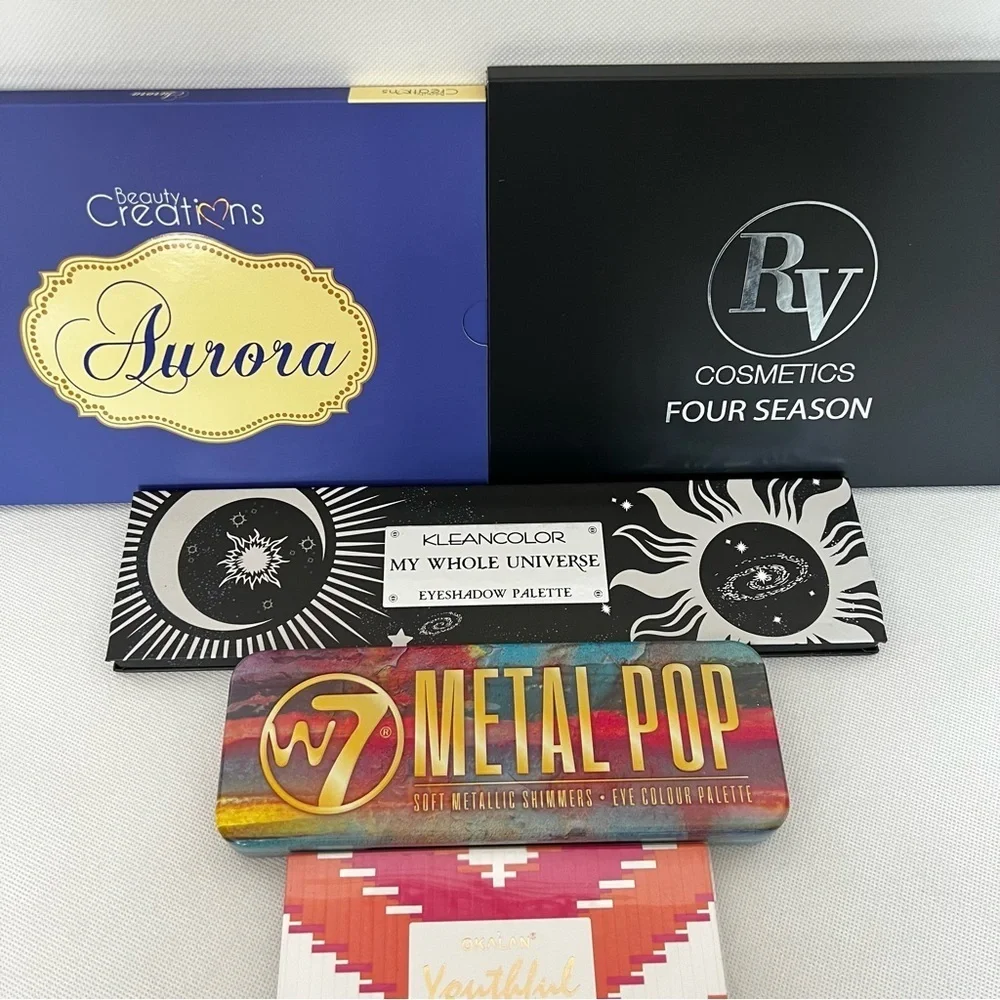 Lot 5 pieces Beauty Creations Aurora RV Cosmetics Palette W7 Okalan Kleancolor